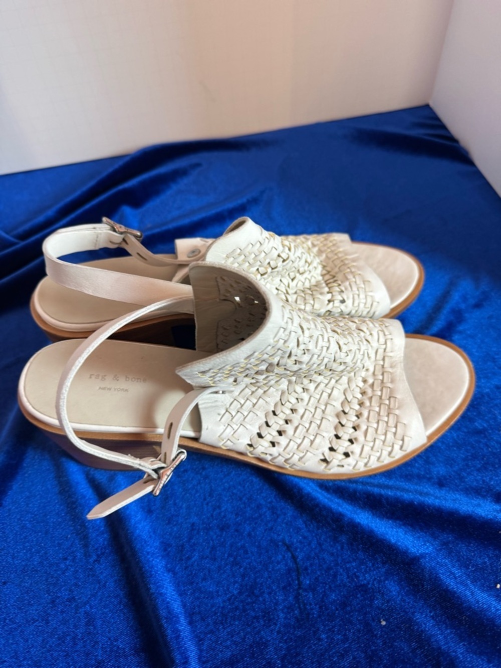 Rag & bone Wyatt Mid Block Heel Woven Slingback Sandals - Open Toe - Picture 2 of 9